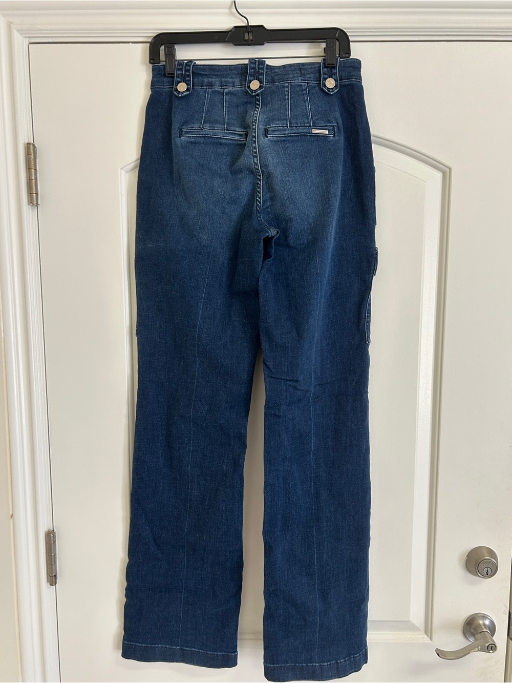 Women Dark Blue Denim Work Jeans